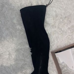 Black knee high boots